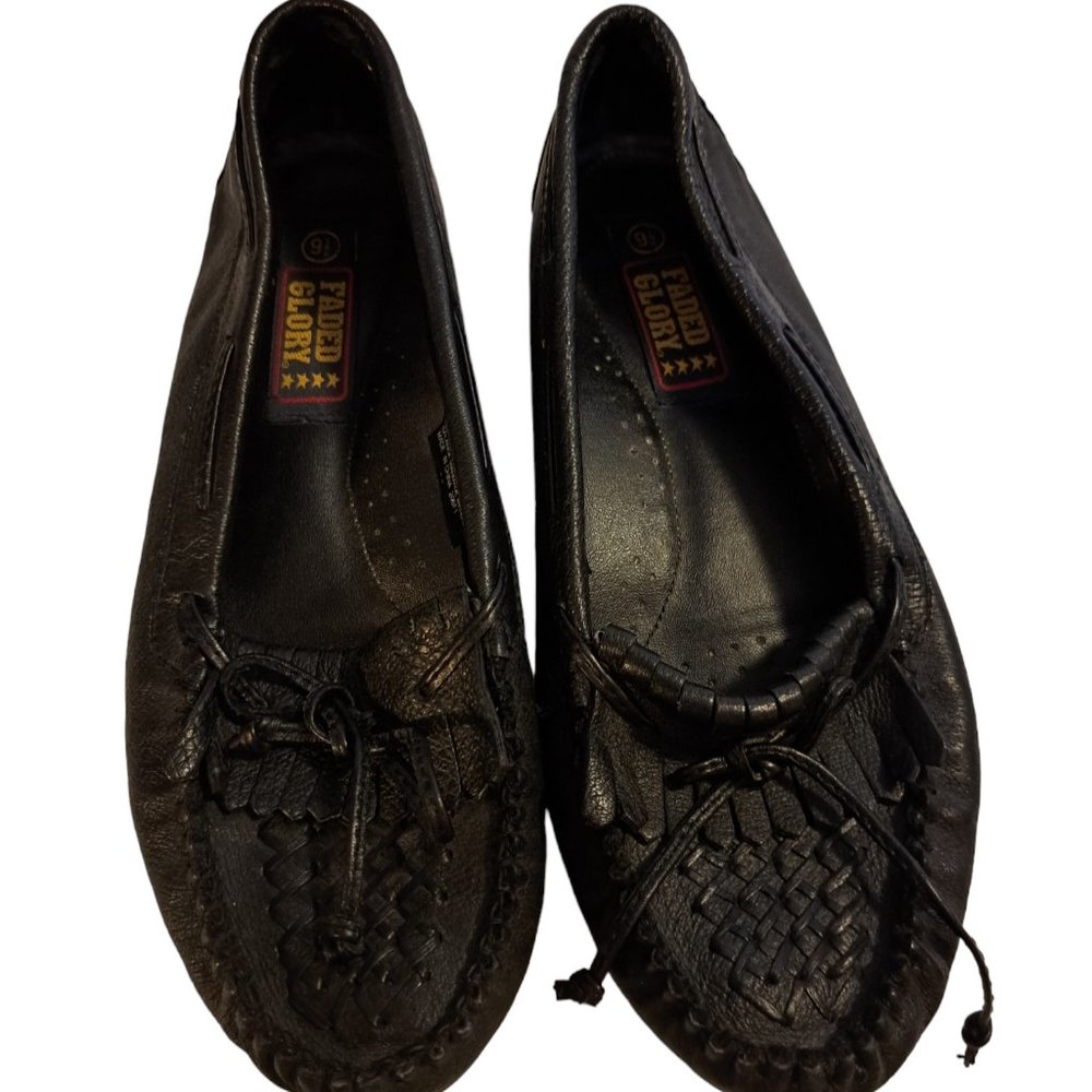 Faded Glory Leather moccasins men's 9.5 jessie style retro